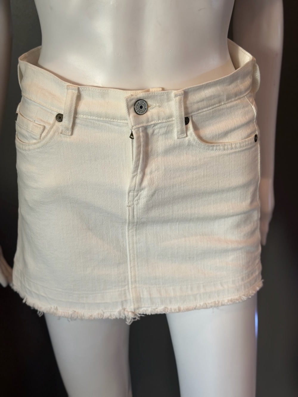 7 for All Mankind White Denim Skirt - size 24